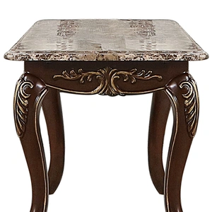 Galaxy Home Furnishings Gloria Marble Top Rectangular End Table, Silver