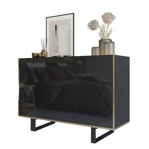 Skyler Design Gloss 2 Wood Sideboard with 3 Doors