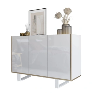 Skyler Design Gloss 2 Wood Sideboard with 3 Doors