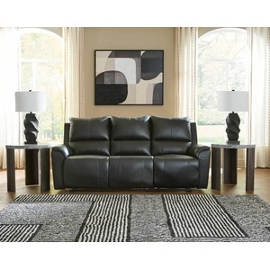 Ashley Furniture Glossmore Leather/PVC Reclining Living Set, Black