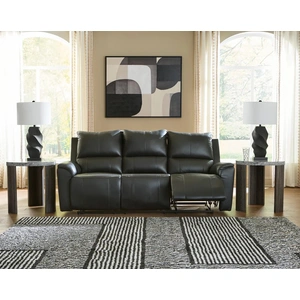 Ashley Furniture Glossmore Leather/PVC Reclining Living Set, Black