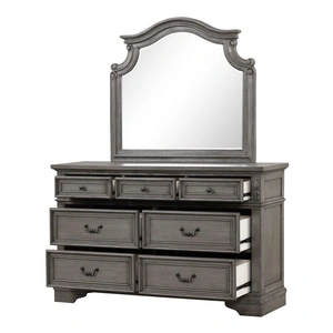 Galaxy Home Furnishings Grace Wood Veneer Mirror, Gray