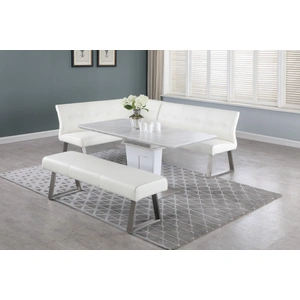 Chintaly Imports Gwen Faux Leather Nook, White