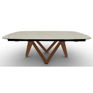 Calligaris Cartesio W78.7-inch-97.6-inch-116.1-inch Ceramic/Metal/Wood Customizable Extendable Elliptical Dining Table