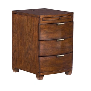 Hammary Rectangular Wood 3-Drawer Bowfront Chairside Table