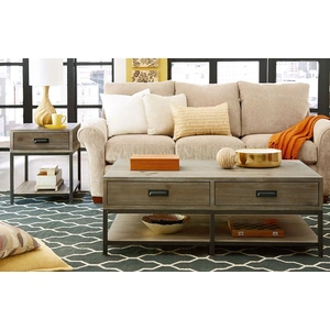 Hammary Parsons Sandalwood Rectangular Wood/Metal End Table w/Drawer, Sandalwood