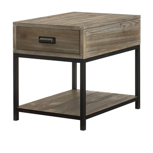 Hammary Parsons Sandalwood Rectangular Wood/Metal End Table w/Drawer, Sandalwood
