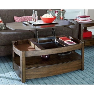 Hammary Primo Rectangular Wood Lift-Top Cocktail Table w/Drawer, Graphite Brown