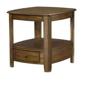 Hammary Primo Rectangular Wood End Table w/Drawer, Graphite Brown