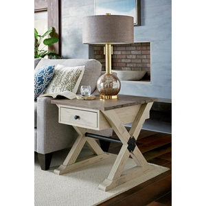 Hammary Reclamation Place 24-inch Rectangular 1-Drawer Wood End Table