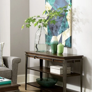 Hammary Composite Wood Sofa Table, Rich Espresso/Antique Nickel