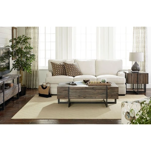 Hammary Modern Timber Wood Rectangular Coffee Table Set, Natural/Dark Pewter