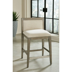 Hammary Hidden Treasures Fabric/Wood Counter Stool, Cream