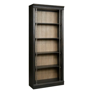 Hammary Hancock Wood 5-Tier Bunching Bookcase, Rubbed Through Black/Rustic Pewter