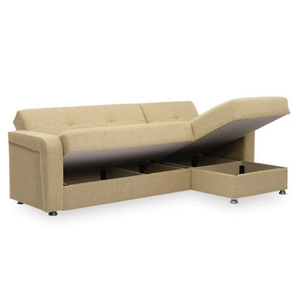 Casamode Harmony Fabric Convertible L-Shaped Loveseat Sectional