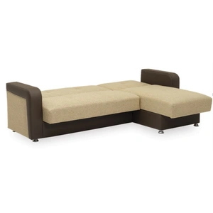 Casamode Harmony Fabric Convertible L-Shaped Loveseat Sectional