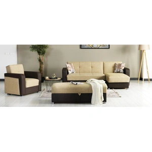 Casamode Harmony Fabric/PU Convertible Sectional Living Room Set