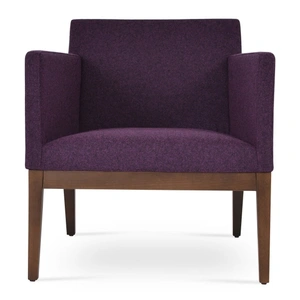 SohoConcept Furniture Harput Leatherette Lounge Armchair w/Wood Base