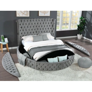 Galaxy Home Furnishings Hazel Fabric Upholstered Storage Bed with USB Ports & Bluetooth Speakers