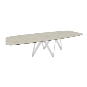 Calligaris Cartesio W118.1-inch Ceramic/Metal/Wood Customizable Elliptical Dining Table
