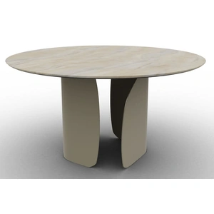 Calligaris Twins W55.1-inch Ceramic/Metal Customizable Round Dining Table