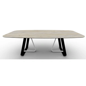 Calligaris Sunshine W98.4-inch Ceramic/Metal Customizable Elliptical Dining Table