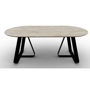 Calligaris Sunshine W78.7-inch Ceramic/Metal Customizable Oval Dining Table