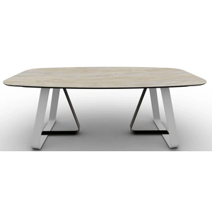 Calligaris Sunshine W78.7-inch Ceramic/Metal Customizable Elliptical Dining Table
