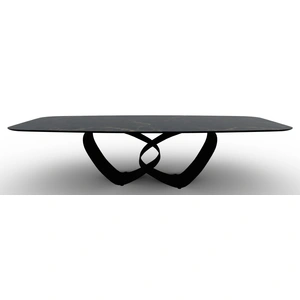 Calligaris Breeze W118.1-inch Ceramic/Metal Customizable Elliptical Dining Table