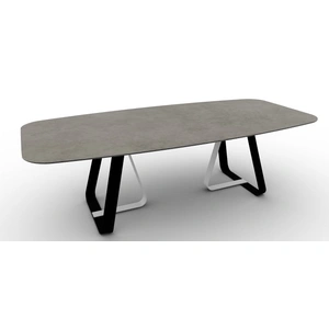 Calligaris Sunshine W98.4-inch Ceramic/Metal Customizable Elliptical Dining Table