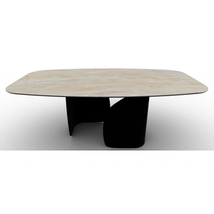 Calligaris Twins W78.7-inch Ceramic/Metal Customizable Elliptical Dining Table