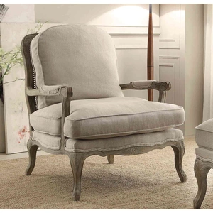 Homelegance Parlier Fabric Accent Chair, Natural/Grey
