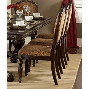 Homelegance Russian Hill Classic Fabric/Wood Dining Chair in Cherry/Brown (Set of 2)
