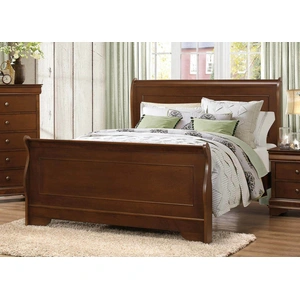 Homelegance Abbeville Classic Wood Veneer Sleigh Bed, Brown Cherry