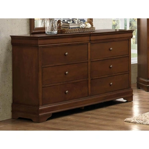 Homelegance Abbeville Wood/Wood Veneer Dresser with Hidden Drawers, Brown Cherry