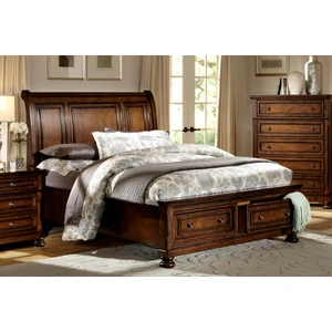Homelegance Cumberland Wood/Wood Veneer Sleigh Storage Platform Bedroom Set, Brown Cherry