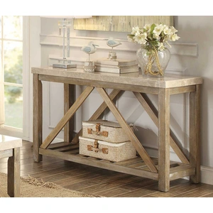 Homelegance Ridley Marble Console Table, Creamy/Beige