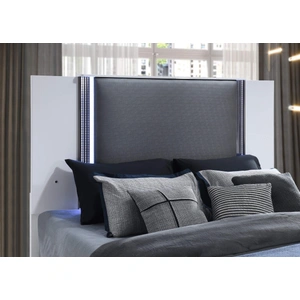 Global Furniture USA Ylime MDF/Wood Platform Bed w/LED Lighting, White