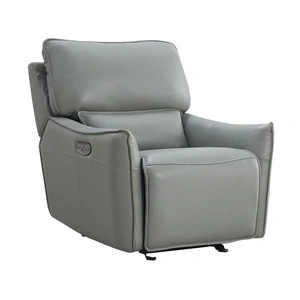 Beverly Hills Furniture Heather Premium Leather Gliding Recliner in Dark Grey