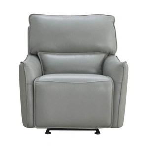Beverly Hills Furniture Heather Premium Leather Gliding Recliner in Dark Grey