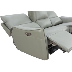 Beverly Hills Furniture Heather Premium Leather Sofa w/2 Recliners in Dark Grey