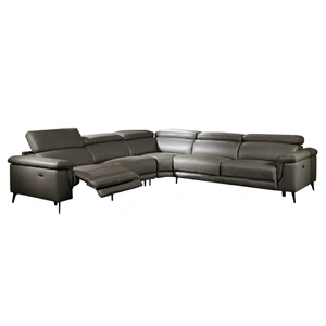 Beverly Hills Furniture Hendrix Thick Top Grain Leather Match Reclining Sectional