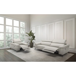 Beverly Hills Furniture Hendrix Thick Top Grain Leather Match Recliner Living Room Set