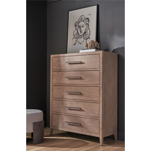 Universal Furniture Cove Wood Chest w/5 Drawers, Gray Oak