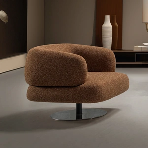 J&M Furniture HF5011 Fabric Swivel Accent Chair, Brown