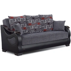 Empire Furniture, USA Arizona Fabric/Vinyl Storage Sofabed, Smoky Grey