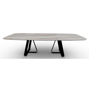 Calligaris Sunshine W118.1-inch Ceramic/Metal Customizable Elliptical Dining Table