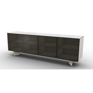 Calligaris Universal Ceramic/Wood Customizable Sideboard w/4 Glass Doors & Metal Frame