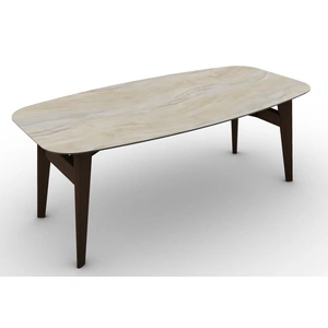 Calligaris Abrey W78.7-inch Ceramic/Wood Customizable Elliptical Dining Table