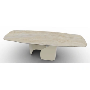 Calligaris Twins W64.9-inch-79.9-inch-94.8-inch Ceramic/Metal Customizable Extendable Elliptical Dining Table